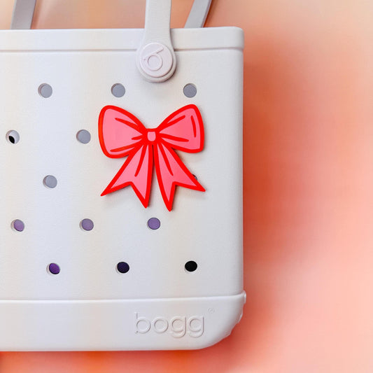 Coquette Bow – Pop Art Bogg Bag Charm | Tote Attachment Valentine Accessory