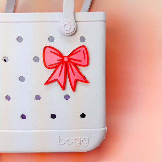 Coquette Bow Bogg Bag Charm, Pop Art Tote Attachment, Cute Bag Accessory, Gift