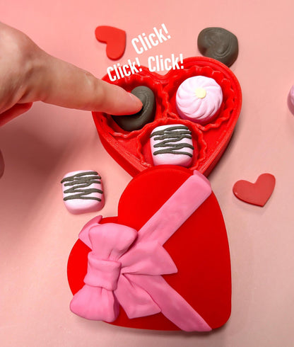 Fidget Clicker Valentines Heart Shaped Chocolate Box | Stress Relief | LOVE | ADHD | Gifts