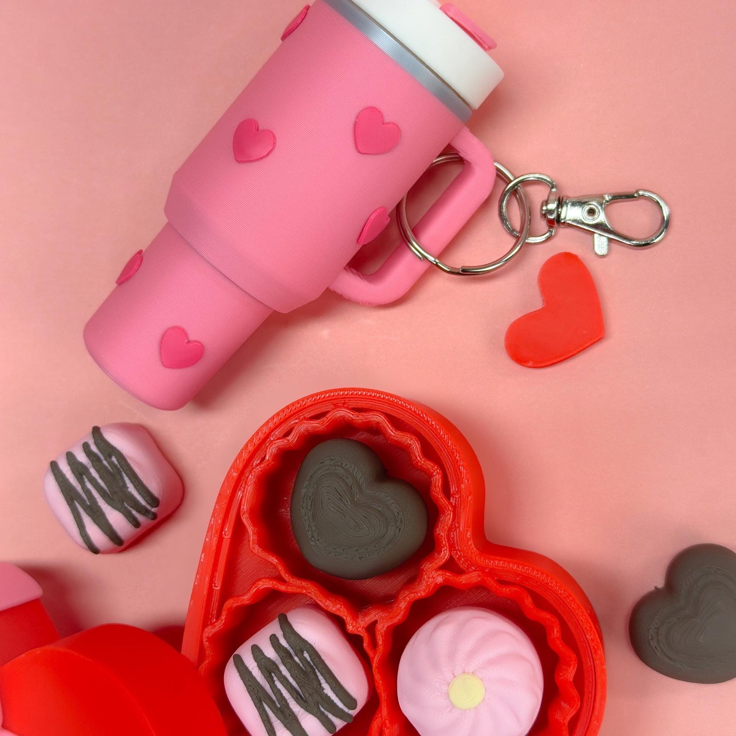 Fidget Clicker + Tumbler keychain Storage + Built-in Storage | Stress Relief | ADHD | Valentine Gifts