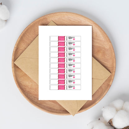 Printable Tumbler Gift Tag Valentines Day Non Candy School Party Favor Digital Download