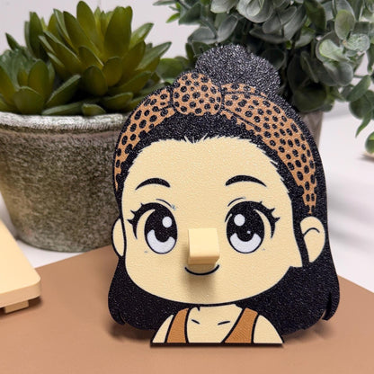 Custom Glasses Stand with Cartoon Face, Personalized Eyewear Holder, Desk Organizer Gift