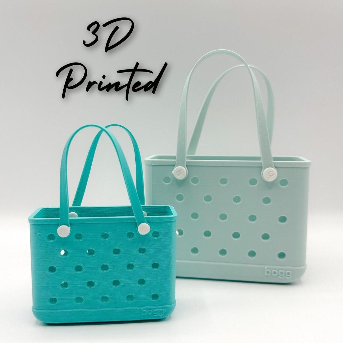 Mini Bogg Bag Accessory, Doll Size Tote, Hard Plastic Mini Bag, Bag Charm Insert, Purse Decor